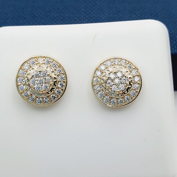 "14K Gold Plated Cubic Zircon Earrings, EVBRS424 - Picture 1 of 9